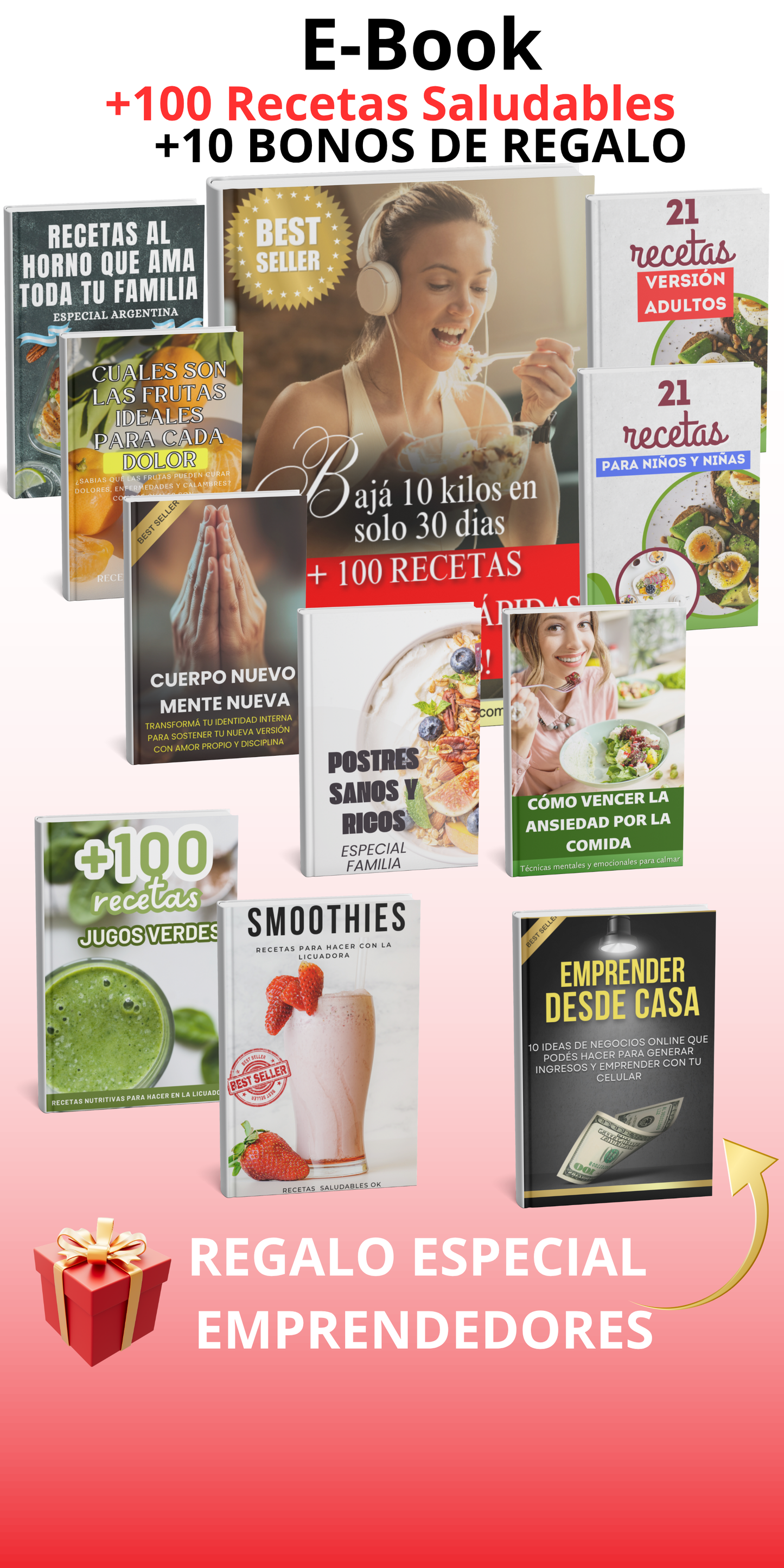 Ebook + 100 recetas + 10 Bonus de REGALO ! 🎁
